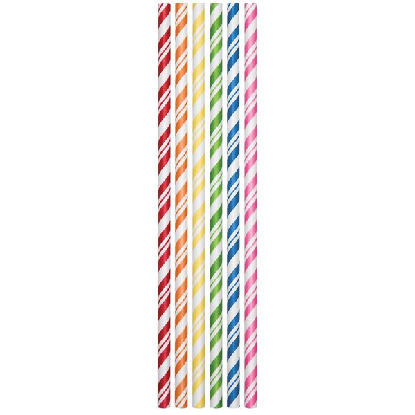 Creative Converting Assorted Color Paper Straws, 7.75", 144PK 090410